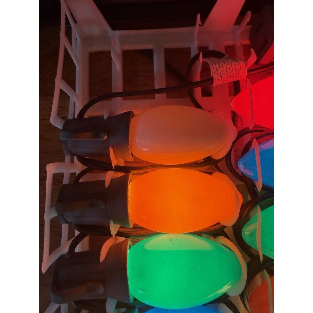 Joy Brite Christmas Multicolor Lights Set VTG C9 Glass Box Three Sets Vintage